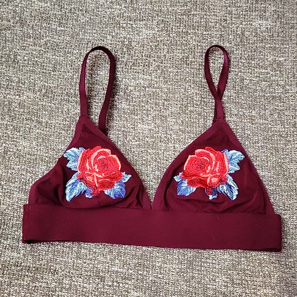 PINK embroidered bralette